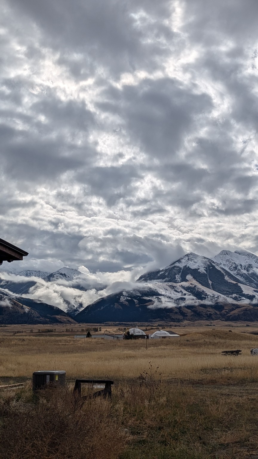 Mountain and field landscape